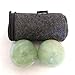 Top Chi Green Jade Baoding Balls with Carry Pouch for Hand Therapy, Exercise, and Stress Relief (Medium 1.6 Inch)