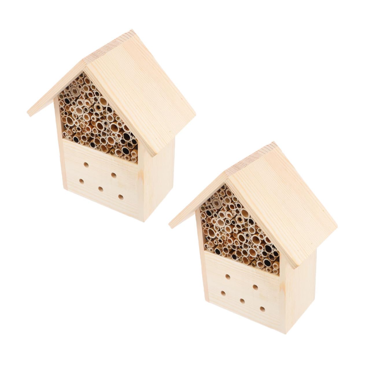 2 Colmenas de Madera Refugio de Hibernación y Cría Casa Colgante para Exteriores Diseño Decorativo para Abejas para Jardín