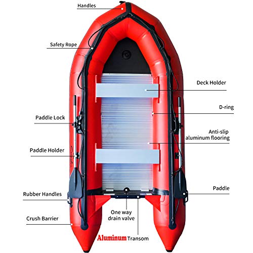 Seangles Inflatable Dinghy Boat with Aluminum Floor and Aluminum