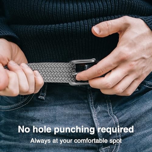 CHAOREN Blue Belt for Men - Mens Casual Woven Stretch Golf Belts 1 3/8" - For Golf Pants Casual Shorts Jeans2