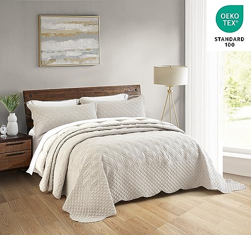 Image of HZ & HY Oversized King Bedspreads, Belgian Linen, Ivory