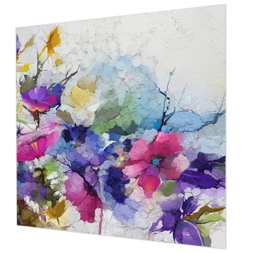 Papier peint fleurs abstraites pose murale facile colle incluse - 2