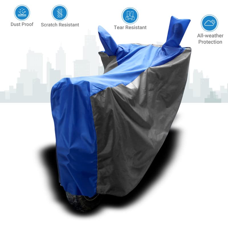 Image of SHAH BROTHERS Water Resistant Bike Cover Compatible for TVS Jupiter Classic Motorcycle /Bike Body Cover - Blue