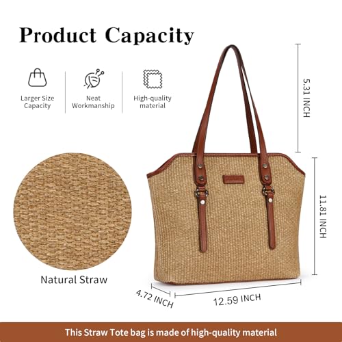 Blucoay Large Capacity Straw Tote