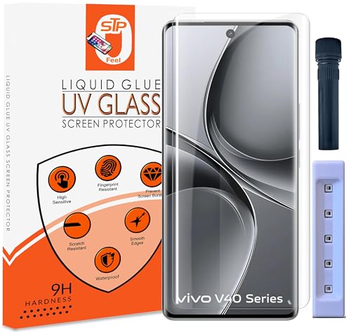 Image of UV Advanced Tempered Glass Screen Protector Guard Compatible For Vivo V40 / V40e / V40 Pro (6.78 Inch, Pack of 1) Ful UV Curved Case Friendly HD Clarity
