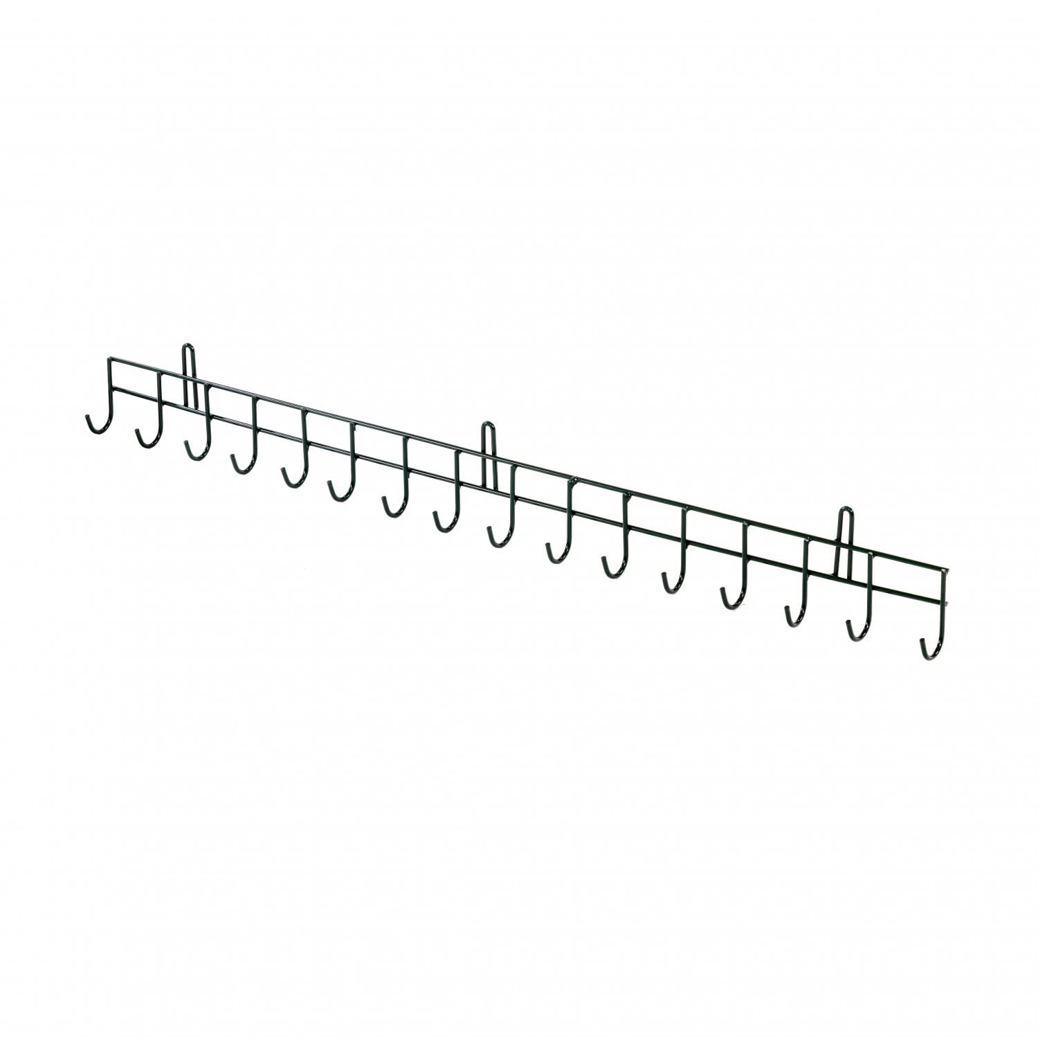 Oypla Green 16 Hook Wall Mounted Garden Tool Storage Rack Hanger Shed & Garage
