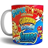 Taza Superzings serie 9 o 8 kazoomkids personalizada con nombre, regalo para niños.