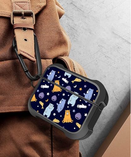 Image of MINGDAO Compatible with AirPods Pro 3 (2025) Case, Stylish PU Leather Design and TPU Shockproof Protective Cover Case with Keychain, Bears MD7449