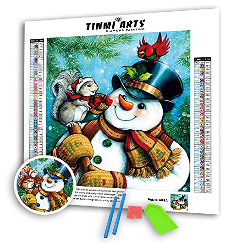 TINMI ARTS 5D Diamond Painting Full Christmas DIY Cross Stitch Pattern Crystal Round Rhinestones with AB Drills Embroidery Kits Picture Arts Craft Home Decor-14