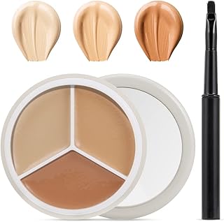 Erinde 3 Colors Concealer Contour Palette, Cream Concealer, Contour And Brighten 3 In 1, Custom Blend Corrects & Conceals Dark Circles, Blemish, Waterproof Long-Lasting, Travel Size Makeup Pallet 15g
