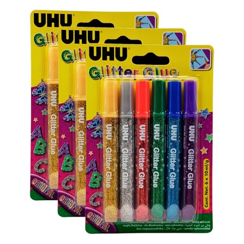 Pack Uhu 39040 - Original Glitter Glue Young Creativ