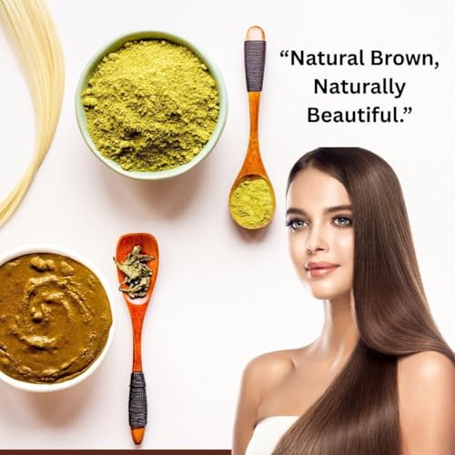 Image of Khadi Organic and Natural Brown Mehandi for Hair, Long-Lasting Color & Conditioning Treatment | Natural Hair Dye with Henna | Grey Hair Coverage | Suitable for All Hair Types By Bhudevam Naturals Pack of 6