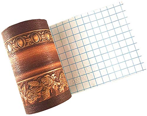 Itta Extra Long 4.2"X196.8" Self Adhesive Peel And Stick Waterproof Wallpaper Border 3D Pattern Wall Decor Removable Kitchen Bathroom Tiles Stickers, Light Brown #TOP4