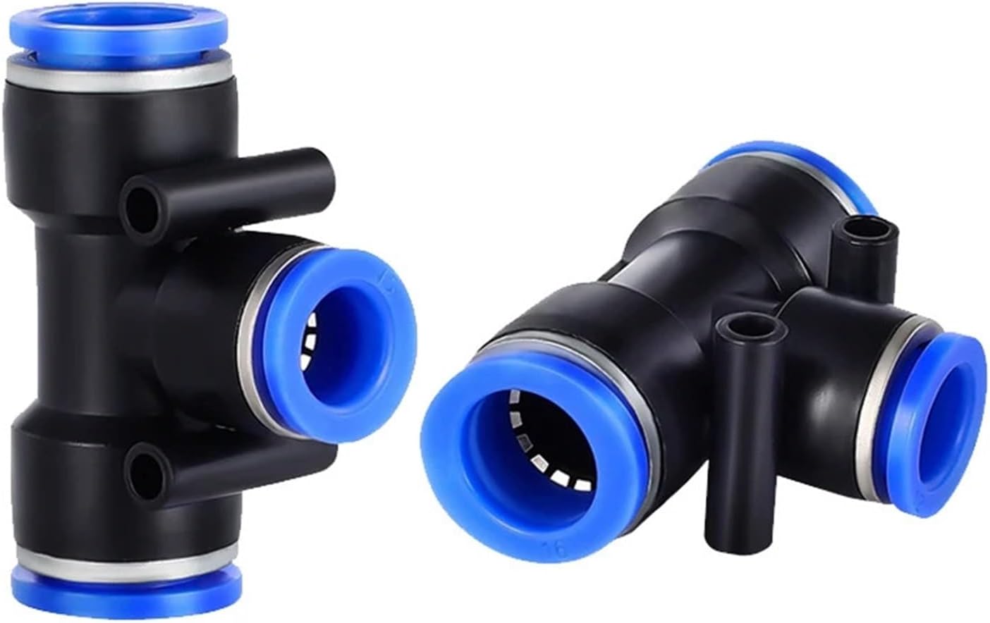 PE Air Connectors 4mm 6mm 8mm 10 12mm Pneumatic Fitting Quick Connect Slip Lock Tee 3 Way Plastic Pipe Water Hose Tube Connector(PE-14)