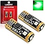 LASFIT 194 168 T10 2825 W5W LED Bulb Canbus Error Free, Non-Polarity 400LM 6000K Extremely Bright Green Color