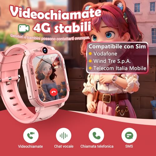 Blackview Smartwatch per Bambini, Smartwatch con Chiamate GPS 4G, Chat Vocale, Videochiamata, SOS, Gioco, Fotocamera, Calcolatrice, Contapassi, Sveglia, per Ragazzi e Ragazze, Batteria da 800 mAh - Immagine 1