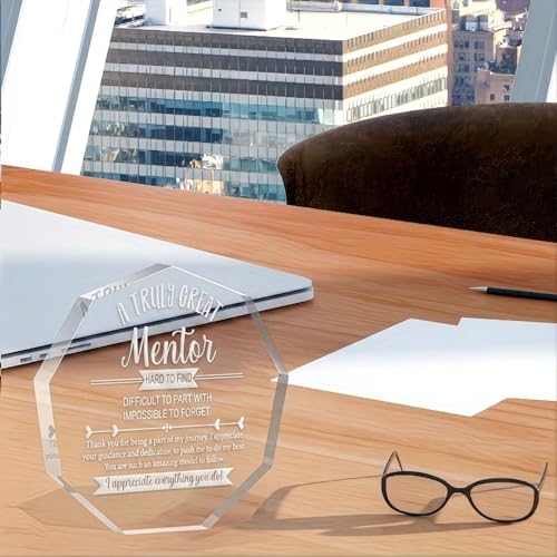 Image of DIGI ARTS Acrylic Sign to Honor Mentors, Stylish Plaque for Home or Office, Meaningful Gift for a Mentor, Made from Sturdy Acrylic Material