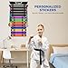 Petpvilit 12 Karate Belt Display Rack with Stickers Black