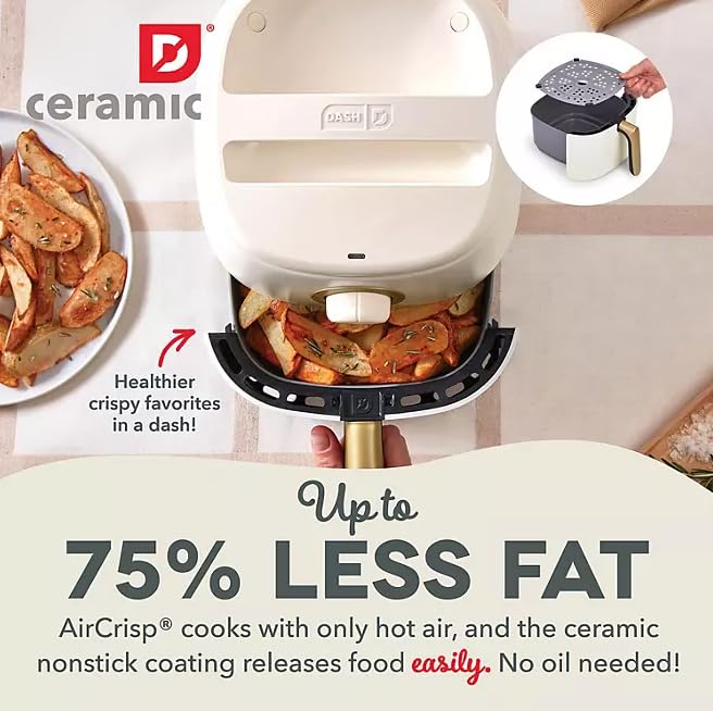 Daash-Ceramic-Tasti-Crisp-Express-Air-Fryer-26QT-Oil-Free-Cooking-Adjustable-Timer-Non-Stick-Ceramic-Coating-Compact-Size-for-Small-Kitchens-Fast-Heating-for-Fries-Chicken-Cream Daash Ceramic Tasti Crisp Express Air Fryer 26QT Oil Free Cooking Adjustable Timer Non Stick Ceramic Coating Compact Size for Small Kitchens Fast Heating for Fries Chicken Cream