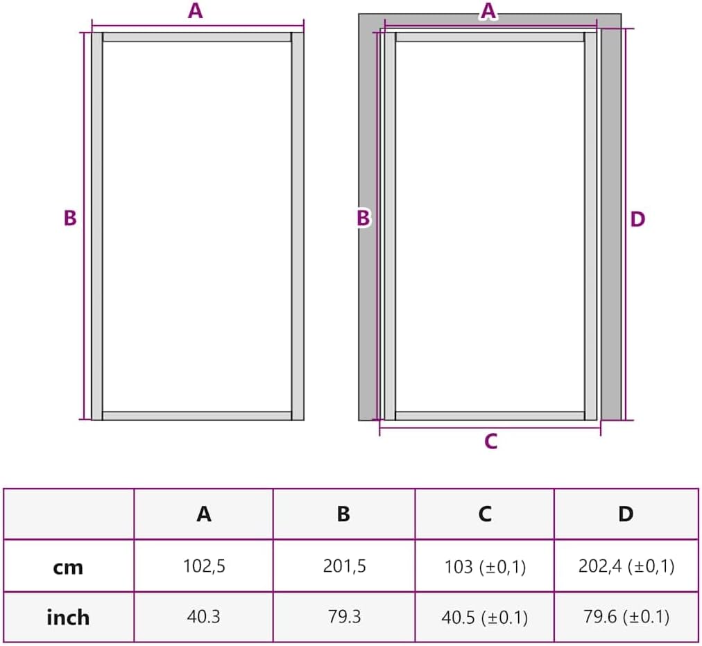 vidaXL Luxurious Black Interior Door with Tempered Glass and Aluminum Frame - Large Size 40.2"x79.3" for Modern Home Decor