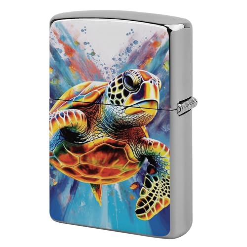 Briquet tortue de mer coque de rechange vintage en métal robuste pour poche