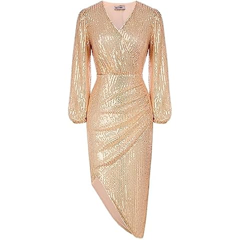 GRACE KARIN Sequined V-Neck Bodycon Dress Cover