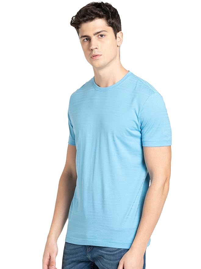 Image of Men's Round Neck Polyester Half Sleeve Regular fit, Stylish Branded Solid Plain Comfortable, Lightweight T-Shirt for Men