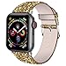 iiteeology Compatible with Apple Watch Band 38mm 40mm 42mm 44mm, Christmas Sparkly 3D Glitter Bling Leather iWatch Band for Apple Watch Series 4/3/2/1 Women Girls (Gold, 38mm)
