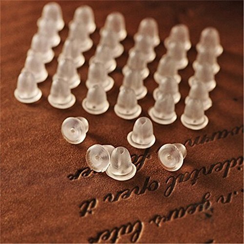 Lot De 100 Fermoirs Souples Et Transparents En Caoutchouc De Silicone Pour Boucles D'oreilles