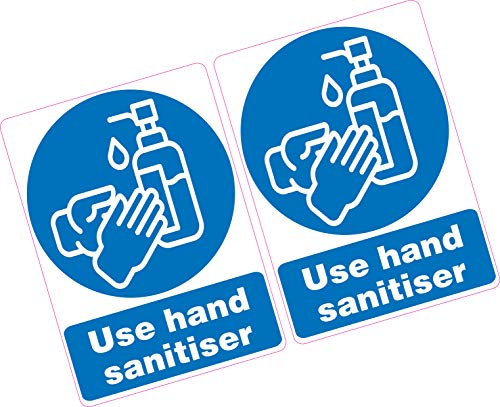 Lot de 2 stickers désinfectants en vinyle 100 x 70 mm