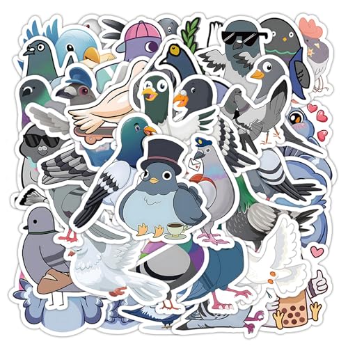 Culinavog 126 Stück Taube Aufkleber für Laptop tauben Stickers Wasserdicht für Kinder Jugendliche Erwachsene Jungen Vinyl Aufkleber für Scrapbook Skateboard Auto Gepäck