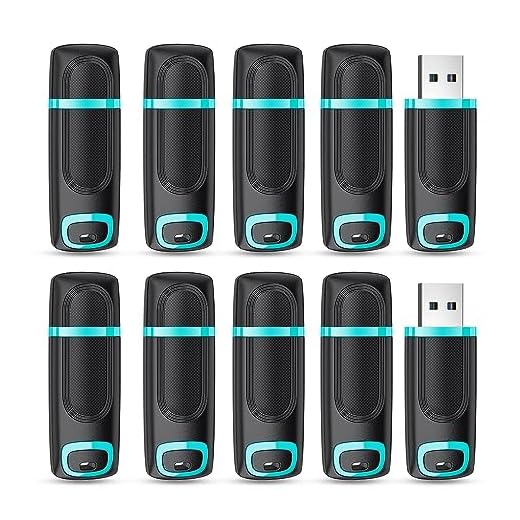 RAOYI 10 PCS 16GB USB 2.0 Flash Drive Thumb Drive Memory Stick Jump Drive Zip Drive for Data Storage and Backup (10 Pack, Cyan)