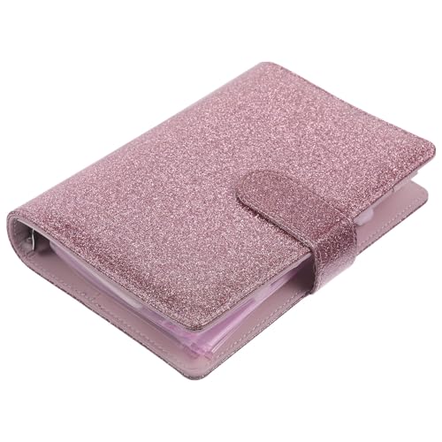Classeur enveloppes zippées A6 PU rose pailleté pour le tri des factures de bureau