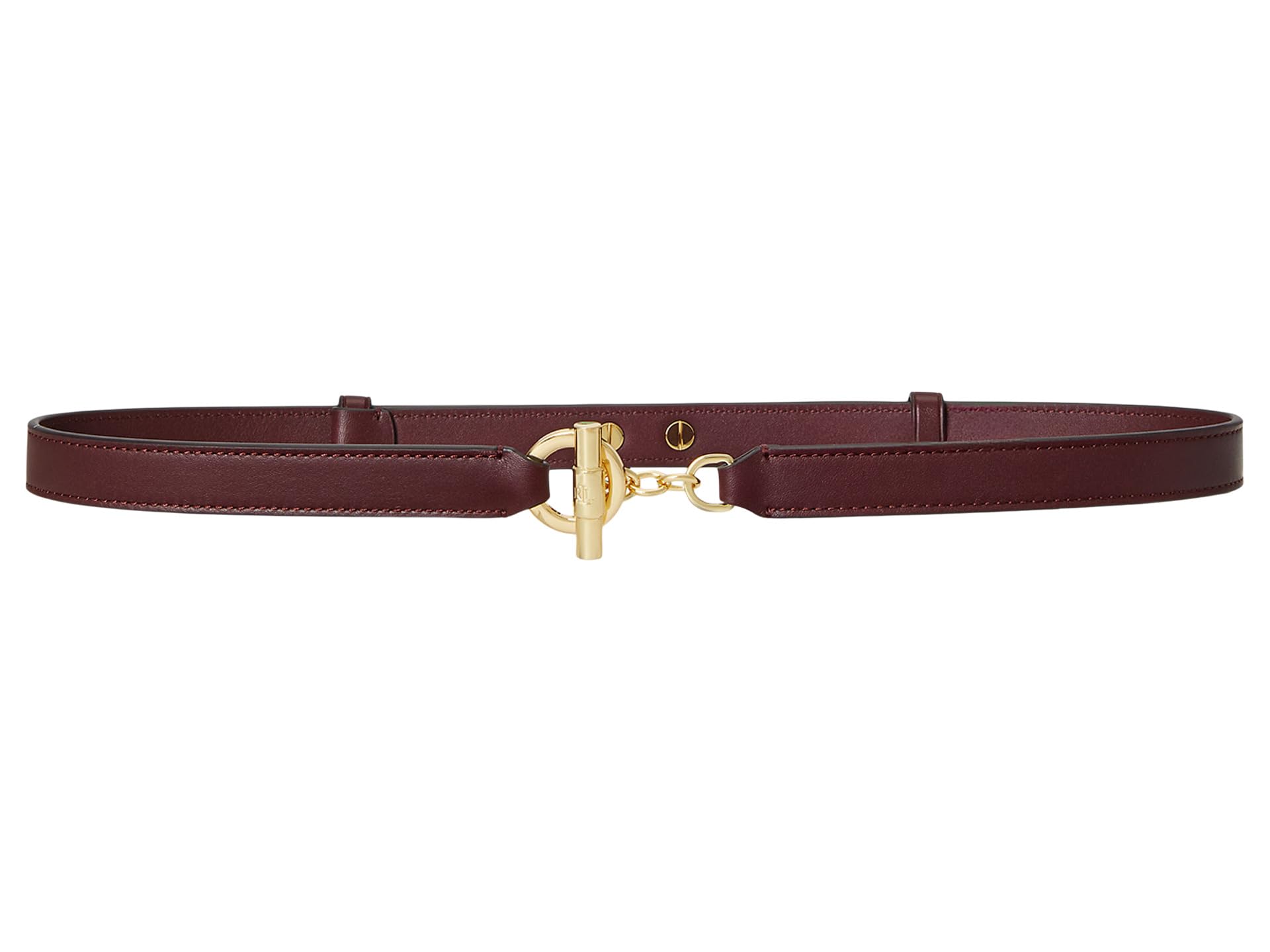 Lauren Ralph Lauren Womens Leather Toggle Skinny Belt