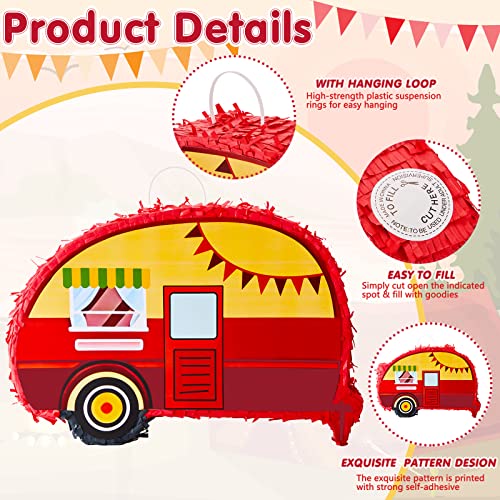 Camping Adventure Pinata Camping Theme Pinata With Blindfold Bat And Confetti Birthday Pinata Camp Party Decorations Camper Party Pinata Mexican Pinata For Camping Photo Prop Candy Holder (Car) #TOP3
