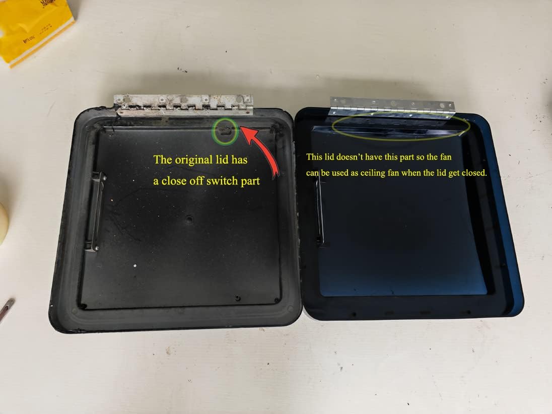 Rv Roof Vent Lid Dome Cover Remplacement compatible with Fantastic Fan with Screen (Smoke)