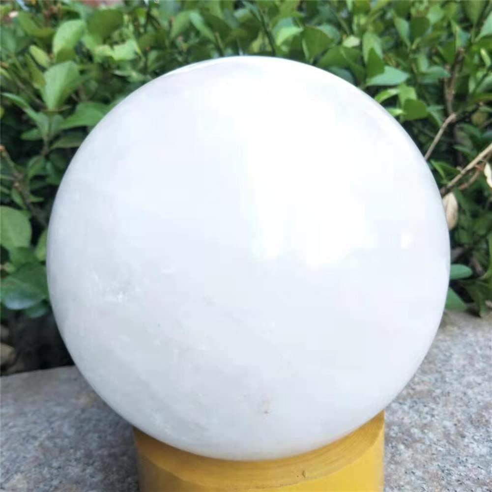 Surowy naturalny kryształ 1 szt. naturalna duża biała kula Fengshui kryształ selenit kamień 120 mm-180 mm do dekoracji odpowiednich kolekcji domowych (kolor: 1 szt. 150 mm)