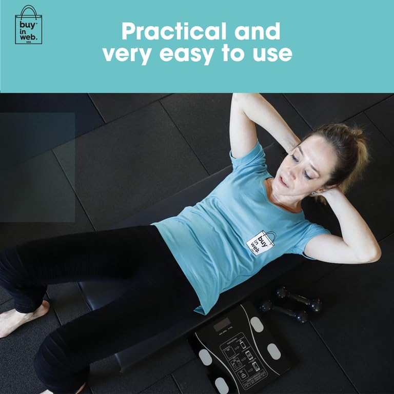 Miniatura 3 de BUY IN WEB Báscula inteligente de EE. UU. para peso corporal y grasa, monitor electrónico de composición corporal, 18 aplicaciones de análisis,