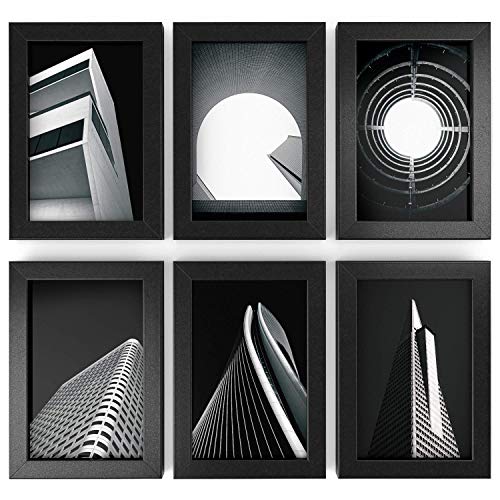 ARTEZA Bilderrahmen Set 10x15 cm, 20er-Pack Holzbilderrahmen in Schwarz mit Glasscheibe im Hoch- und Querformat… – Bild 4