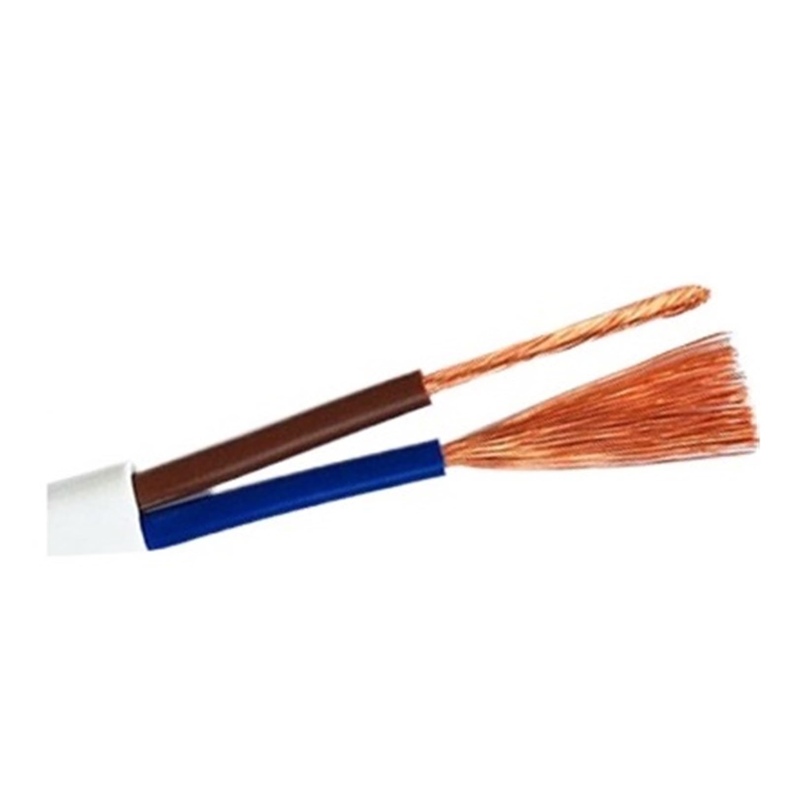 Przewód Zasilający 5/10 M 2-żyłowy Kabel Z Płaską Osłoną 2X0,75 Mm2 Kwadratowe Szpilki Drutu Czystej Miedzi Dyrygent Elektryczny RVV(White10m,2 core X 0.5mm2)