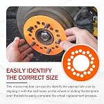 Eaacaa 4Pcs Guides de mesure du motif de boulon de roue 4 | 5 | 6 Outil de mesure de la lug - SAE & Modèle de modèle de bolt métrique, Remorque précise, Voiture,SUV Jeu d'outils pour le cercle de boulons d'essieux