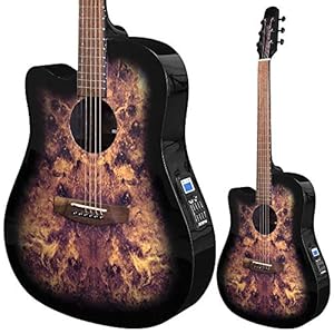 Lindo Linkshandige Venus (Slim Body) Elektroakoestische gitaar met F-4T Preamp/Tuner/EQ en Gewatteerde Gigbag