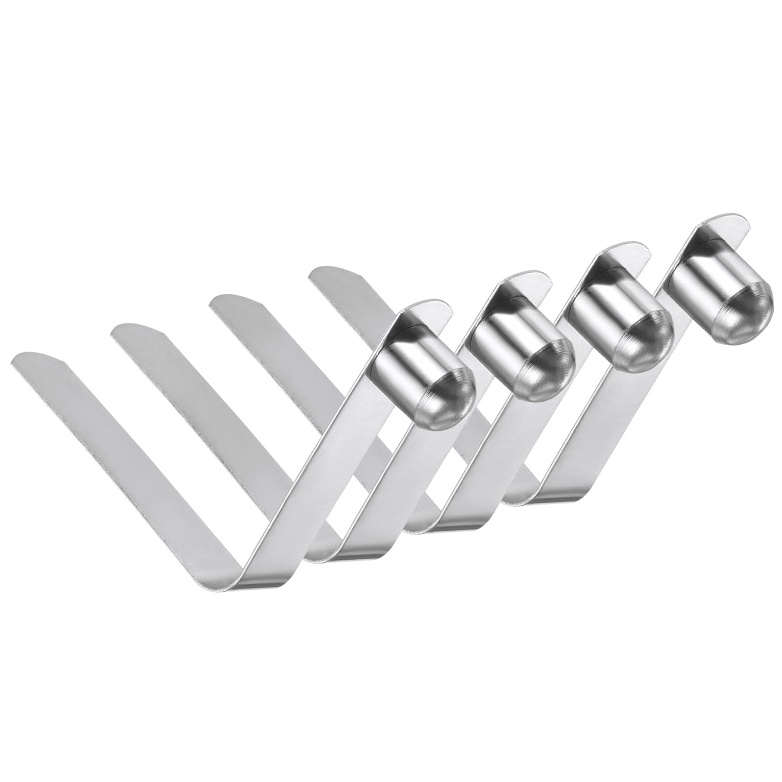 PATIKIL 12 X 9 mm Grapas para Remo Kayak, Paquete 4 Grapas para Postes Tienda Campaña Acero En Forma V con Botón Un Solo Pasador Grapas Resorte para Bloquear Postes, Plata, 45 mm Largo