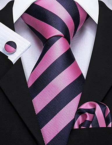 Image of Barry.Wang Men 6PCS Tie Silk Gift Necktie Clip Woven Tie Sets Party