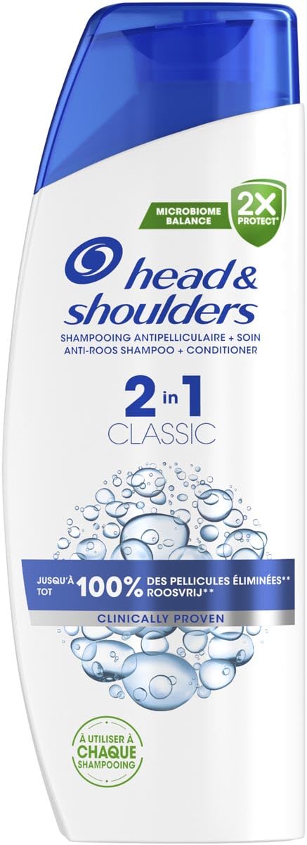 Head & Shoulders Classic 2-in-1-Shampoo gegen Schuppen, 300 ml. Bis zu 100% der Schuppen entfernt, klinisch nachgewiesen. Für alle Haartypen. Tägliche Anwendung. Erfrischend, 1 Stück