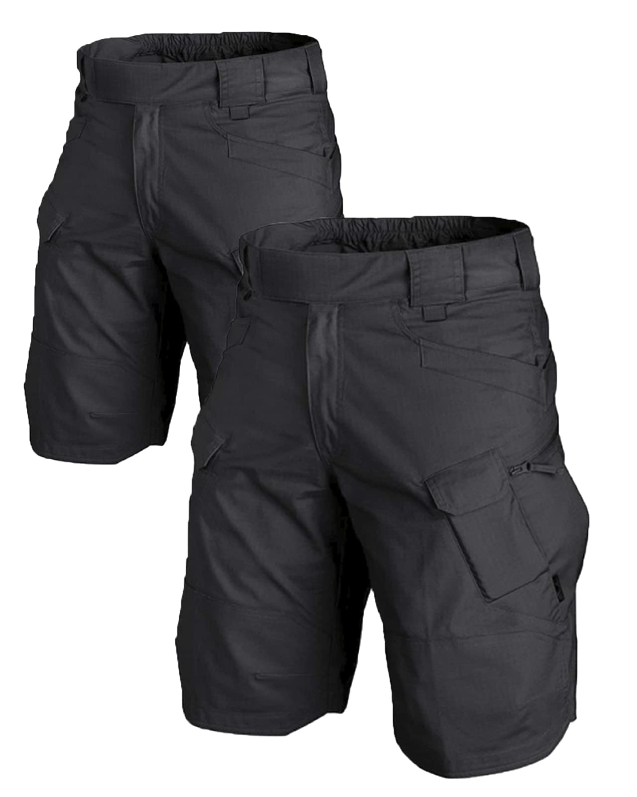 AUTIWITUA Waterproof Tactical Men's Shorts, Outdoor, Lightweight, Quick Dry, Breathable, Hiking, Fishing, Cargo Shorts, Black - Pack of 2, 3XL