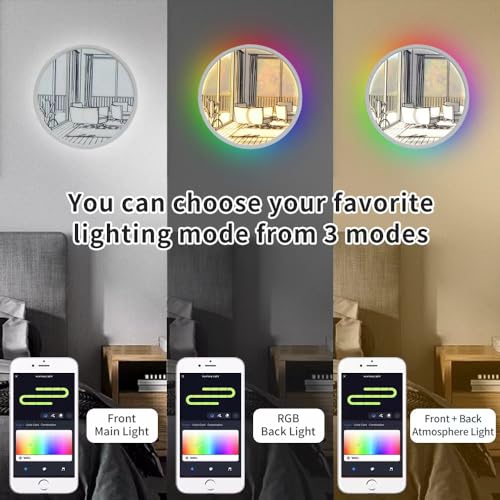 Image of 12 inch Smart Wall Sconce, Decorative Lamp, Light Painting, Recessed Ceiling Light, Compatible with Alexa, Google Home, for Bedroom, Study, Living Room Voice /Remote /App Controls