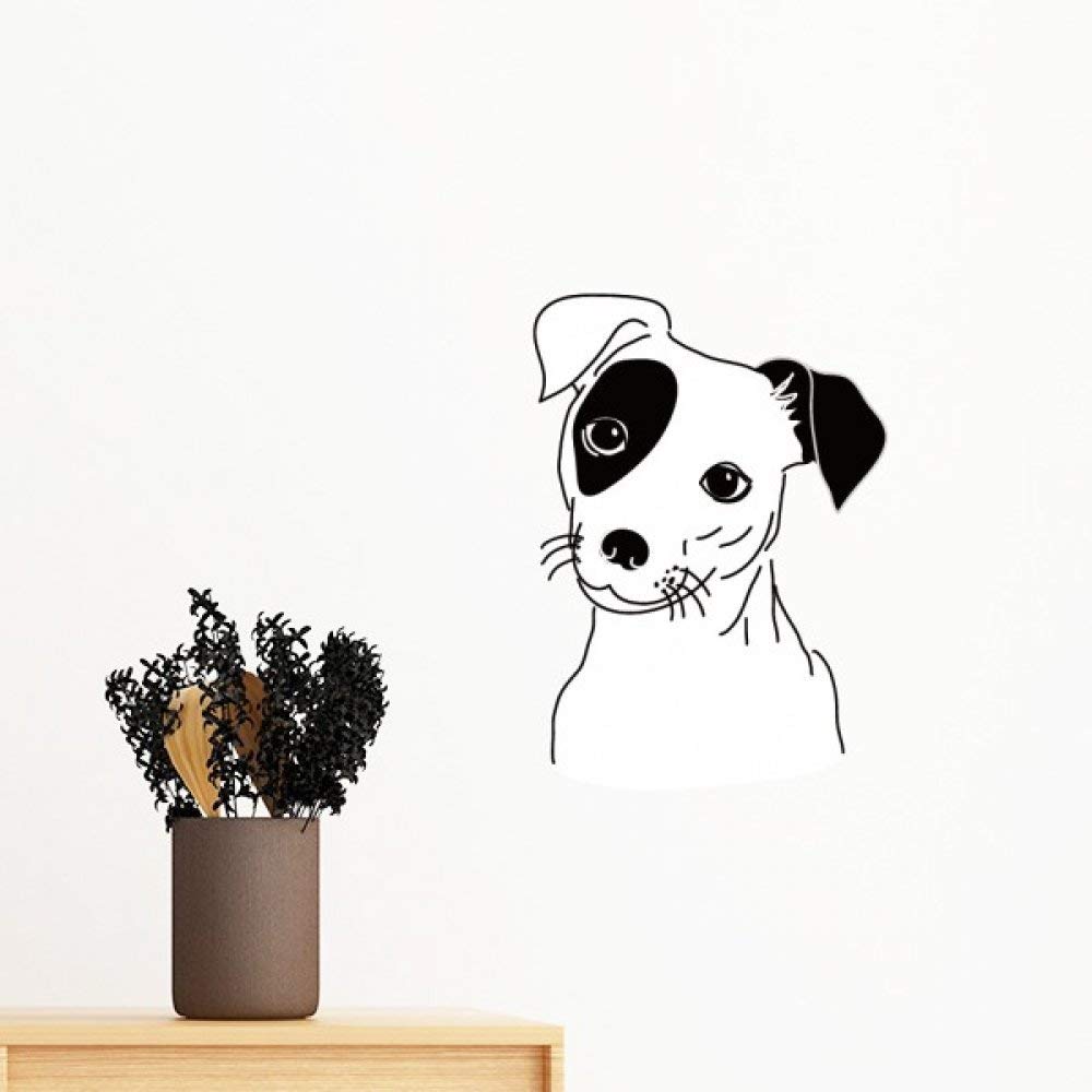 Sticker mural chien cartoon 100cm noir pour embellir le salon