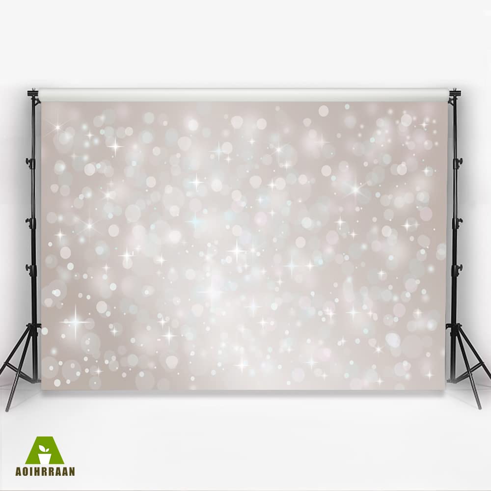 Aoihrraan 3x2,5m Glitter Bokeh Aloni Sfondo Macchie lucide Stella scintillante Dolce Fotografia da sogno Sfondo Capodanno Festa di Natale Matrimonio Ragazze Compleanno Ritratto Puntelli per foto