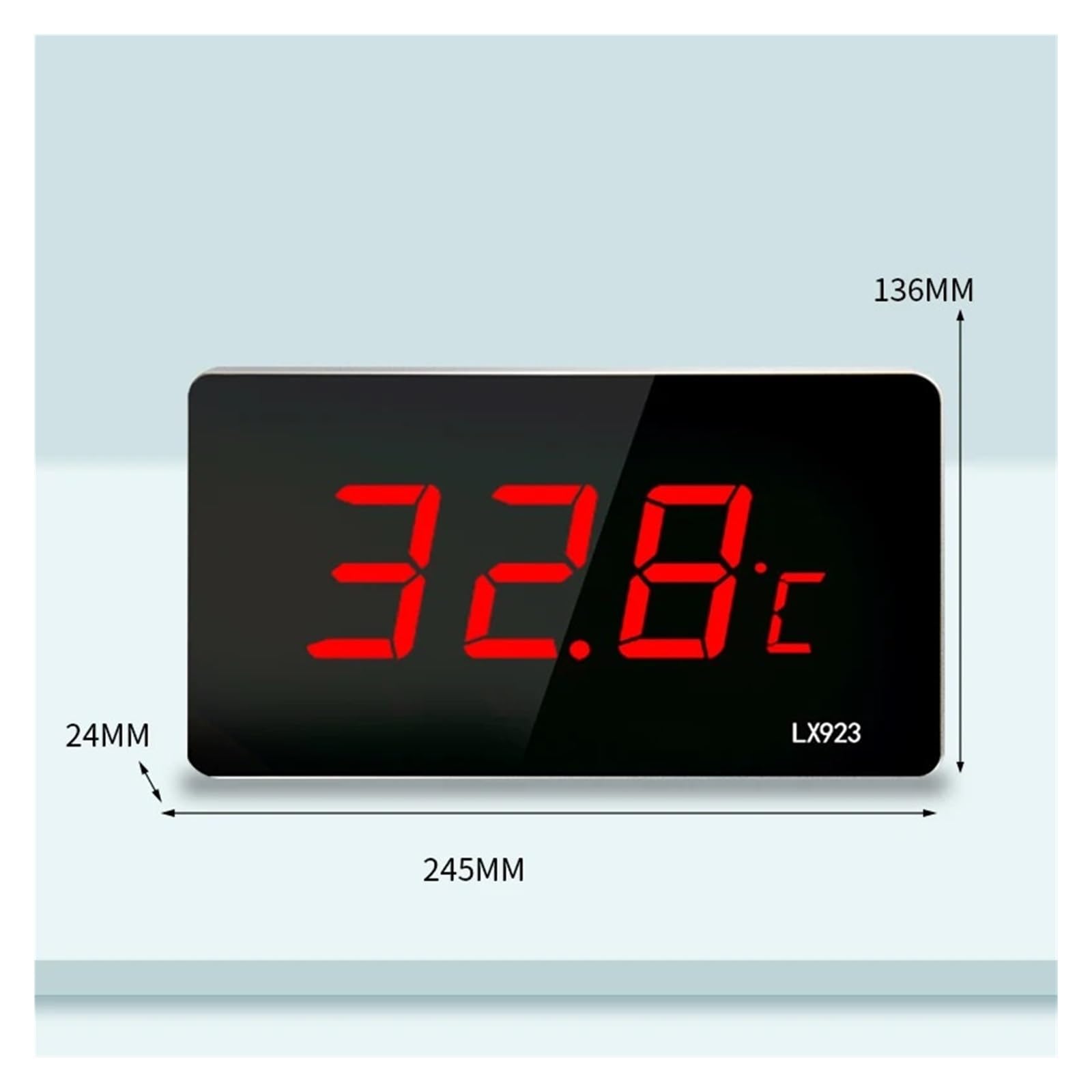 Termómetro Digital con Sonda LED, Pantalla Grande, De Pie O For Colgar En La Pared, Medidor Humedad Industrial(LX923TM-B-Red)